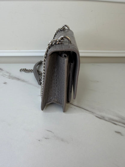 Saint Laurent Croc Embossed Sunset cross body bag