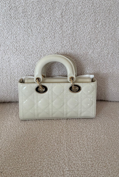 DIOR Small Lady D-Joy Bag in Latte Patent Cannage Calfskin
