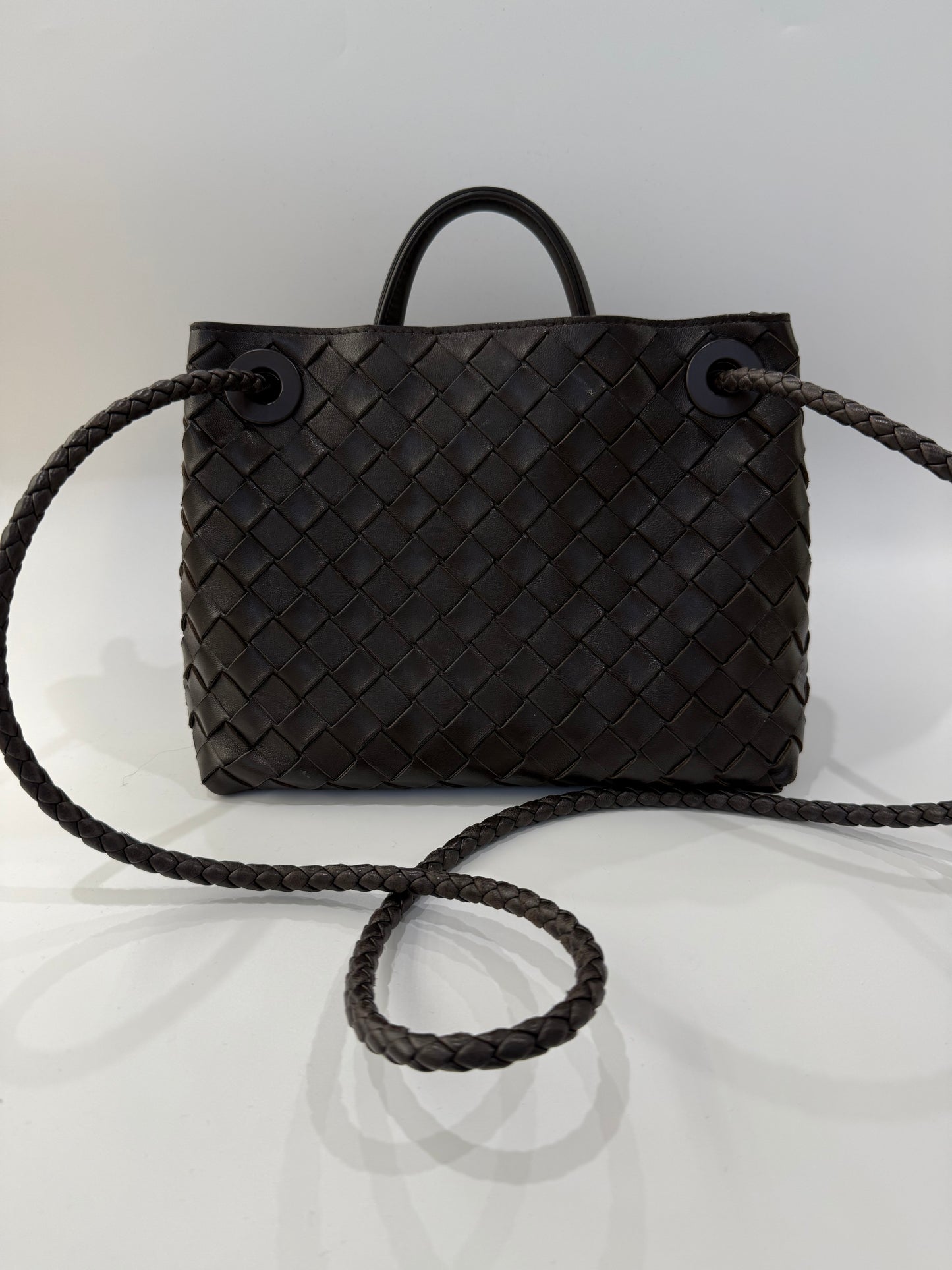 Bottega Veneta Andiamo Small Leather Top Handle Bag