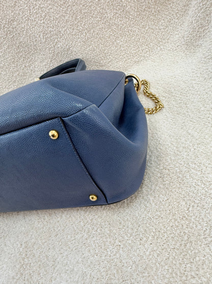 Chanel Calf Skin Blue Tote Bag