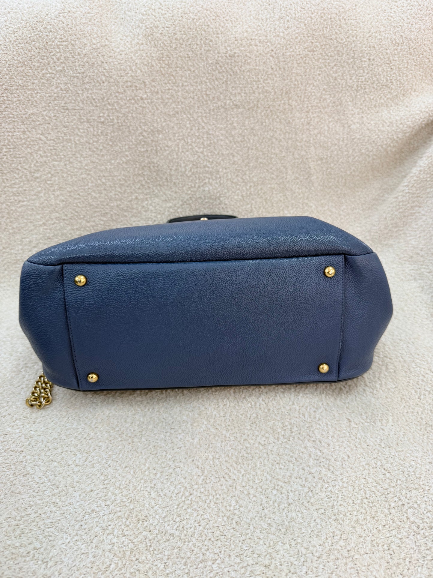 Chanel Calf Skin Blue Tote Bag