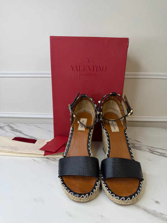 Valentino Rock Stud Wedges, Size 30