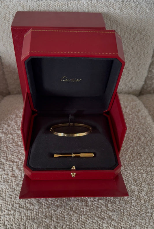 Cartier love thin bracelet yellow gold size 16