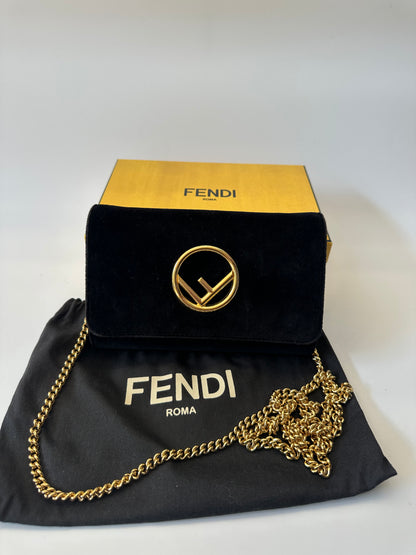 Fendi velvet Kan I Wallet on chain
