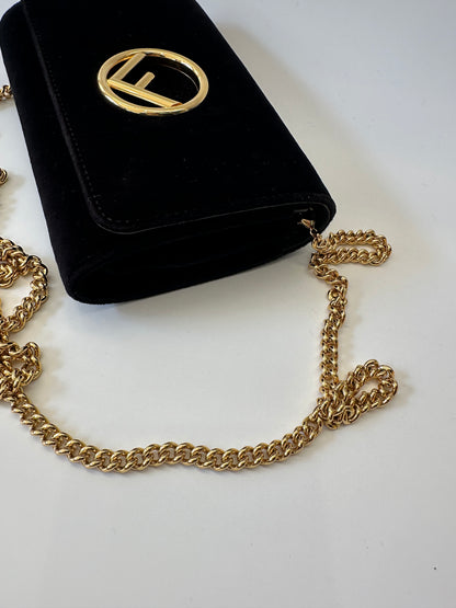 Fendi velvet Kan I Wallet on chain