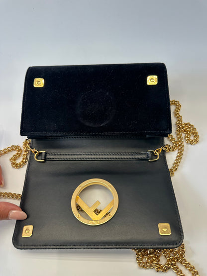 Fendi velvet Kan I Wallet on chain