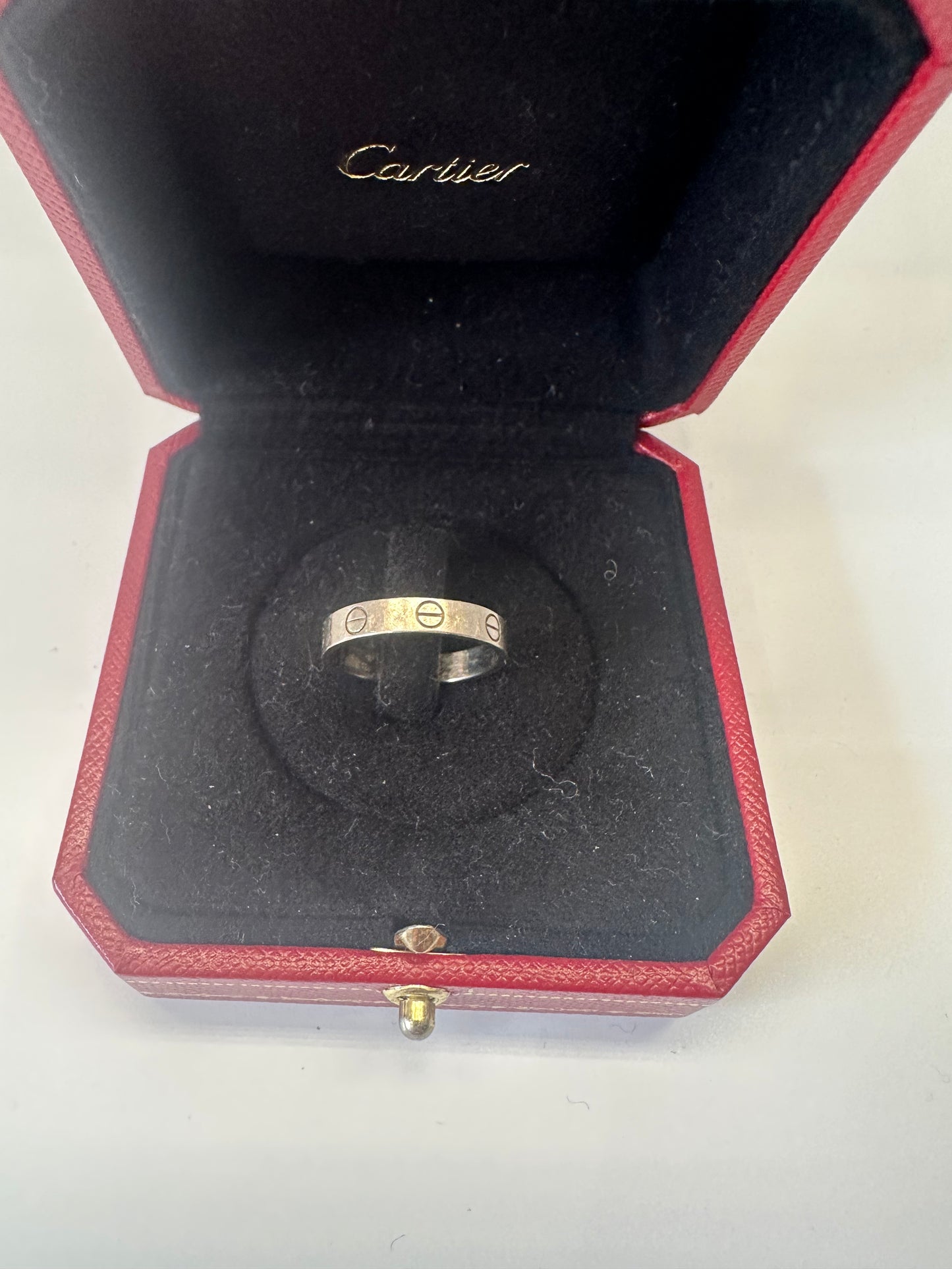 Cartier Love wedding band white gold size 54