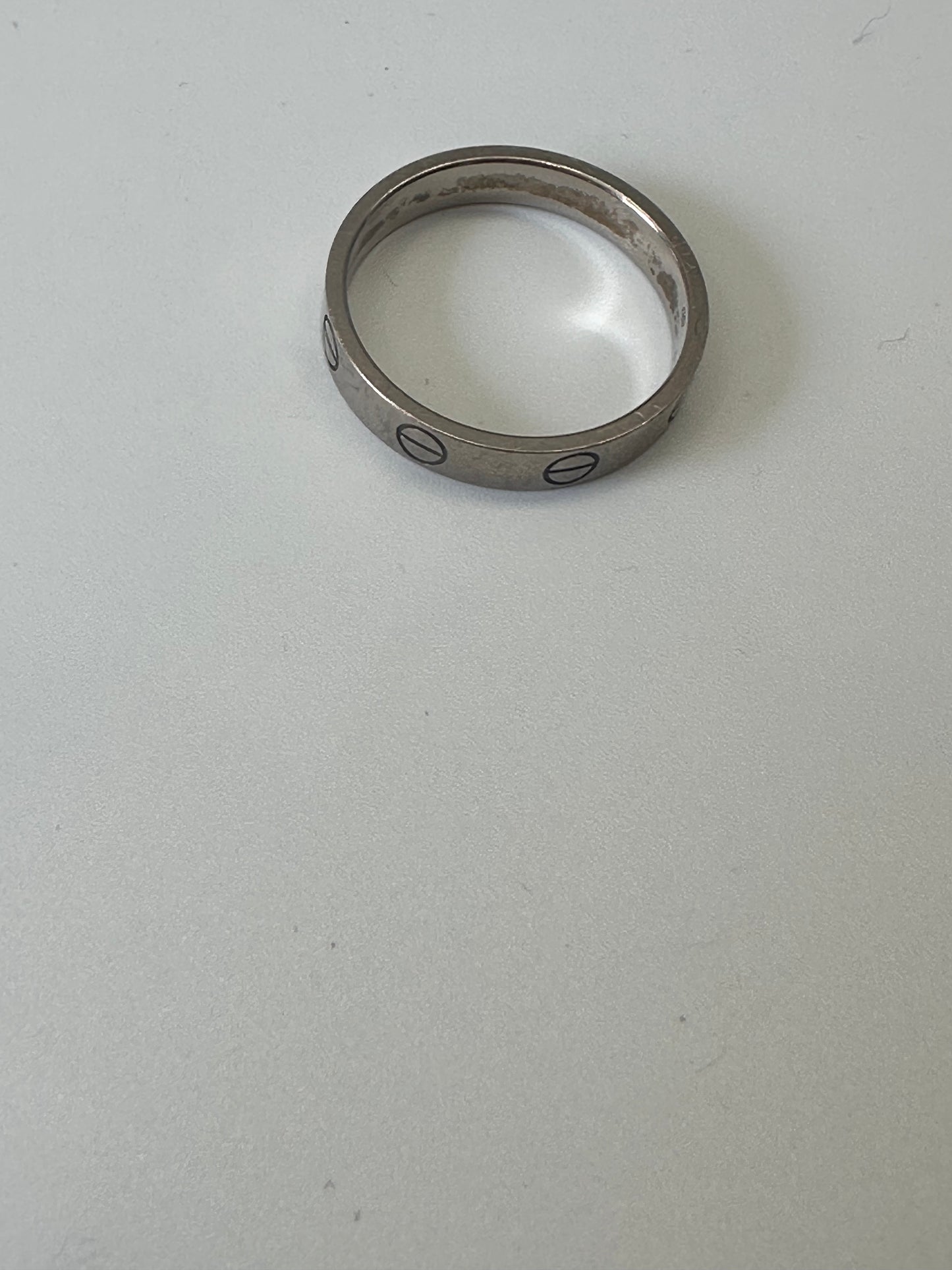 Cartier Love wedding band white gold size 54