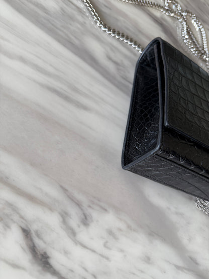 Saint Laurent medium Croc Embossed Kate Tassel