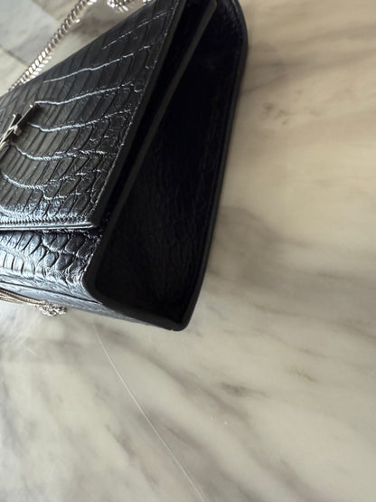 Saint Laurent medium Croc Embossed Kate Tassel