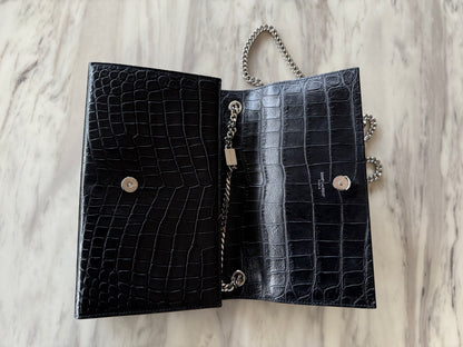 Saint Laurent medium Croc Embossed Kate Tassel