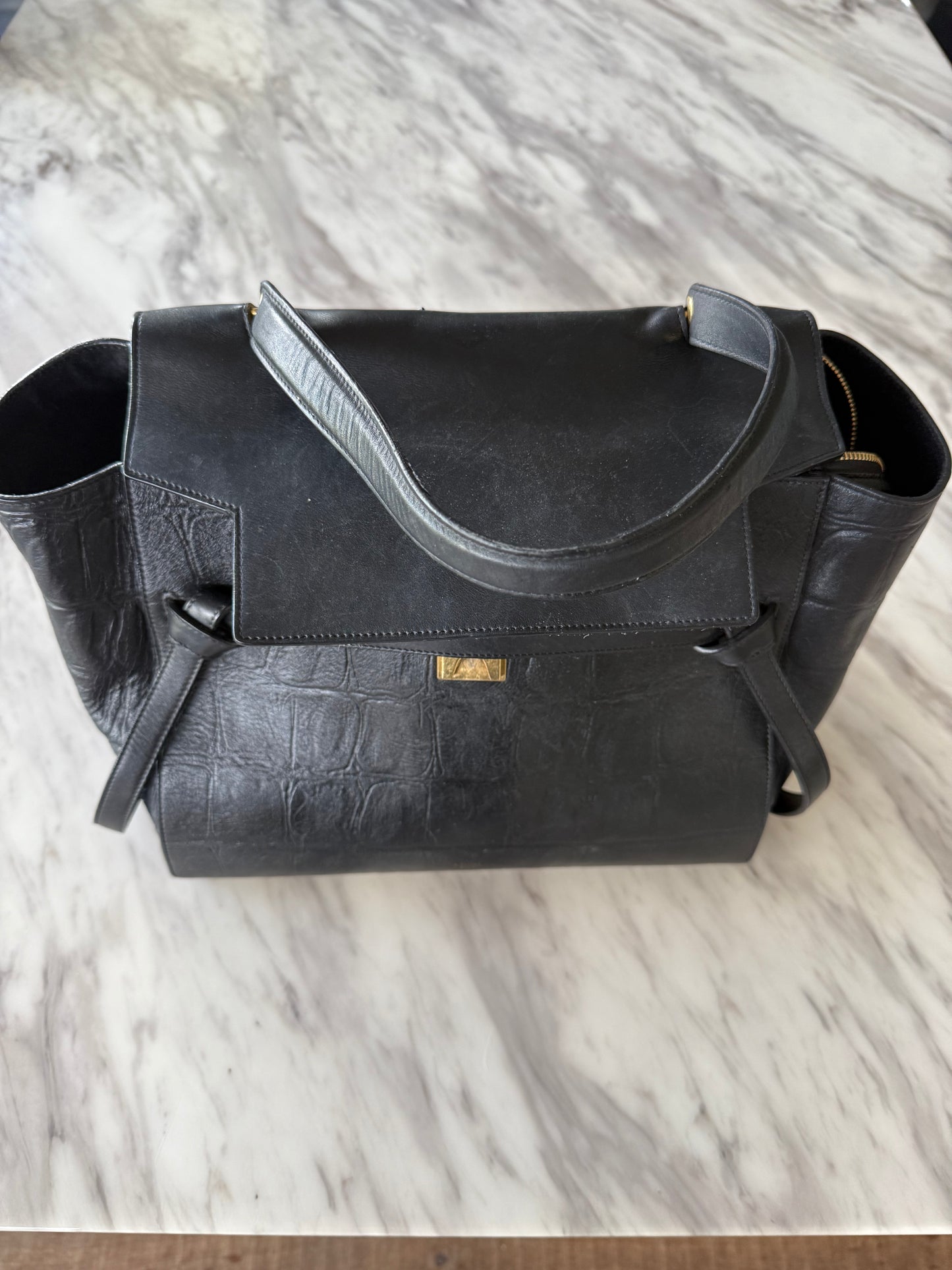 Celine croc embossed leather belt bag