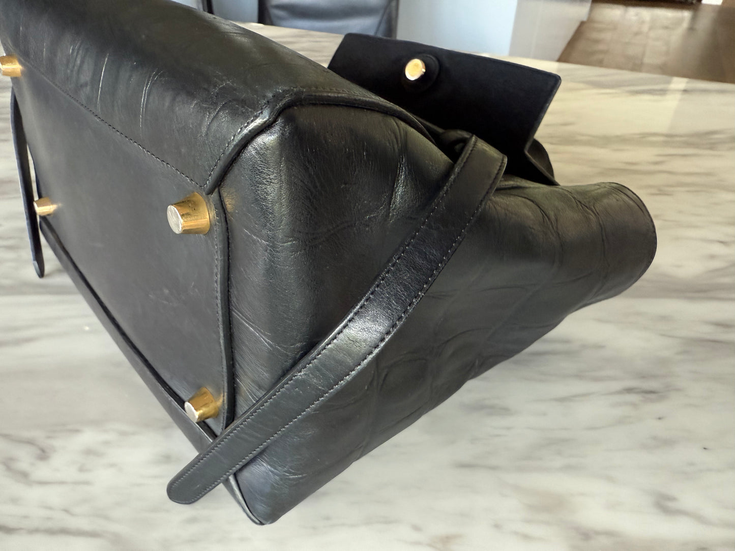 Celine croc embossed leather belt bag