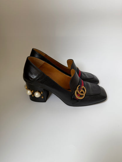 Gucci pearl Marmont pumps size 38.5