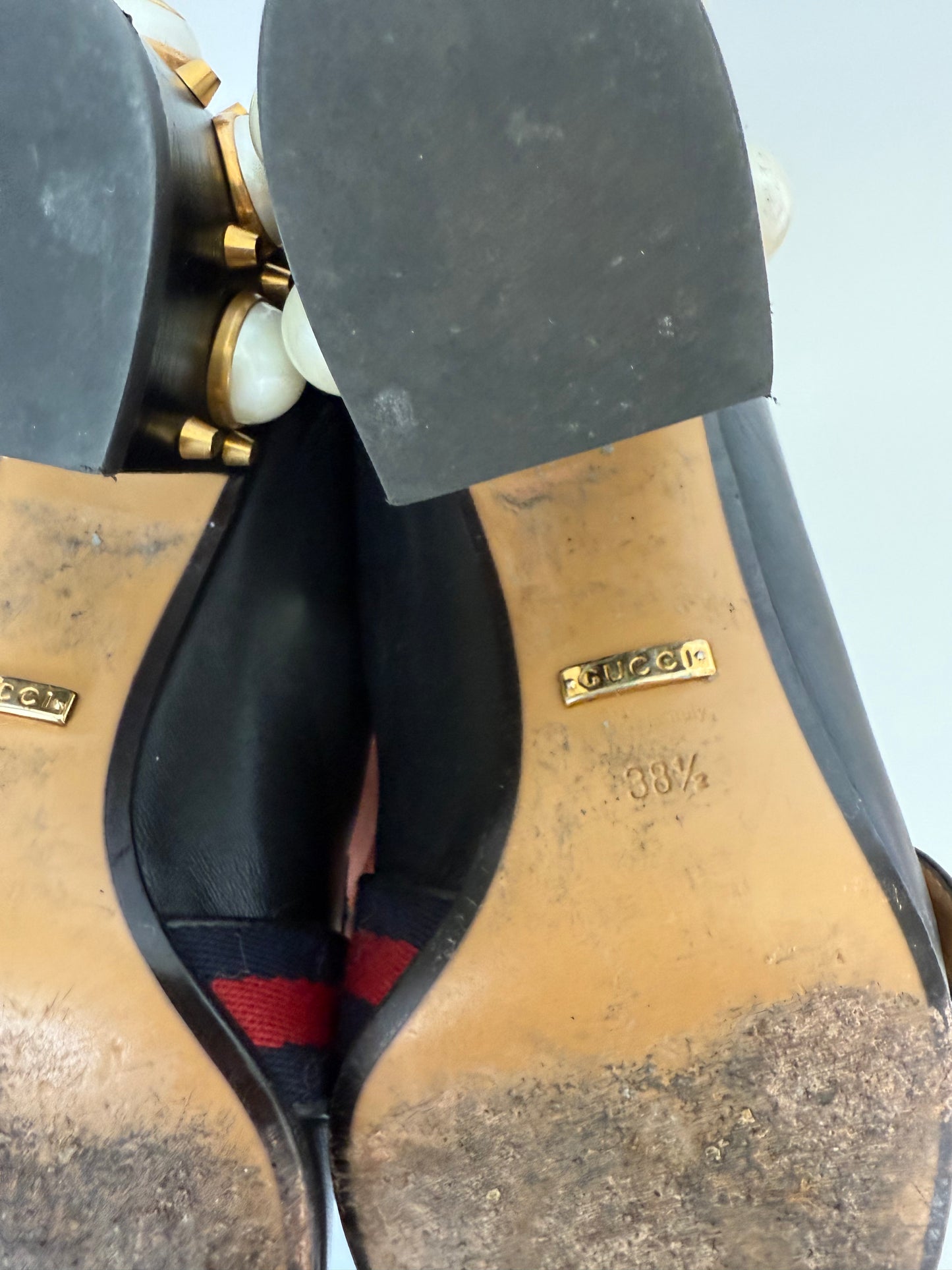 Gucci pearl Marmont pumps size 38.5